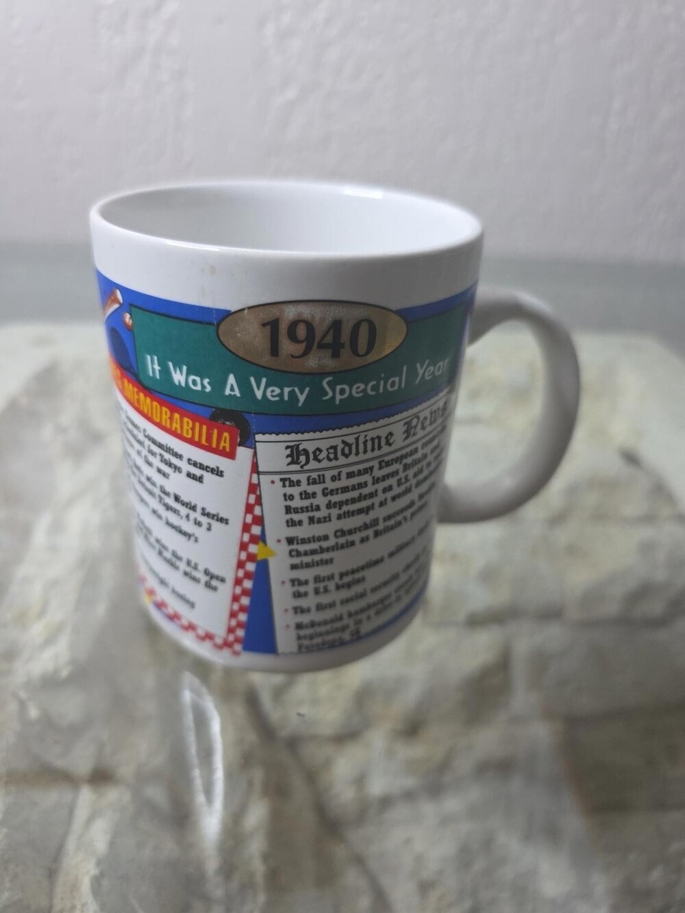 Ganz 12 Oz. 1940 It Was A Very Special Year Mug Cup Coffee Drinks Vintage